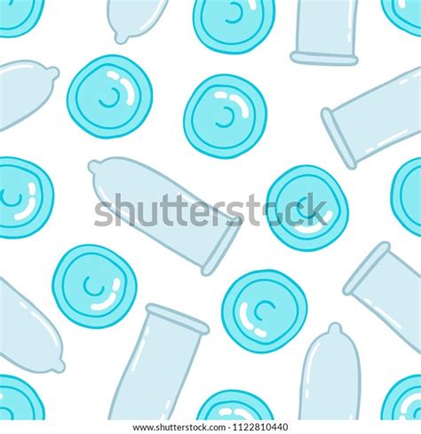 Condom Seamless Doodle Pattern Stock Vector Royalty Free 1122810440