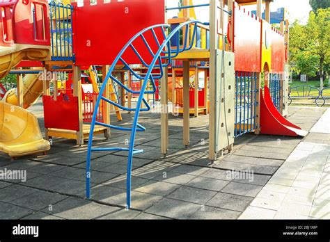 Colorful Children Playground In Park Stock Photo Alamy