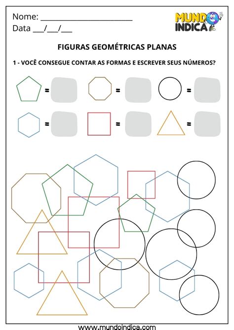 Atividades de Matemática 1º ano sobre Figuras Geométricas Planas