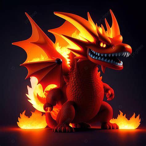 3d Fire Red Dragon Cartoon Disney Background, Red Dragon, Dragon Fire ...