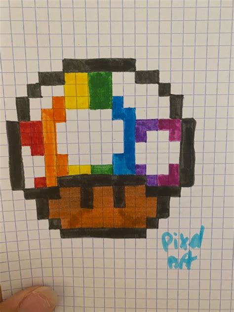 Pixel Champignon Multicolore Pixel Art Art Multicolore