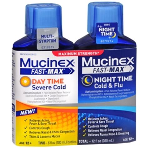 Mucinex Fast Max Severe Cold And Cold And Flu Liquids Day And Night 12 Fl Oz Reviews 2020