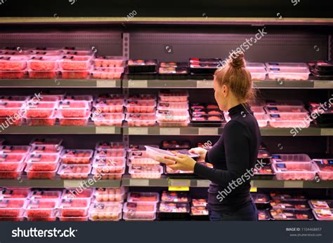 supermarket meat section images stock  vectors