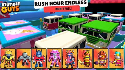 ALL NEW SKIN 0 77 Vs New Map RUSH HOUR ENDLESS Stumble Guys YouTube