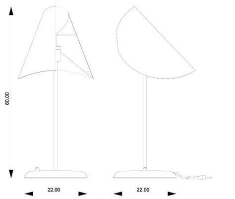 Lampada Da Tavolo Orientabile In Acciaio E Pvc La Lune Sous Le Chapeau