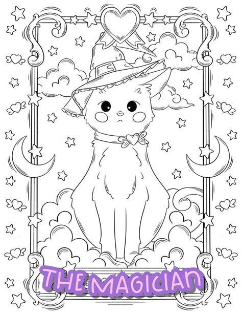 Kawaii Witch Coloring Bundle Witchy Aesthetic Adult Coloring Pages Cute