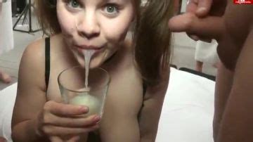 Chubby College Slut Eating Spunk Porn