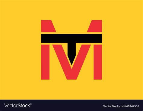 Mt Or Tm Initial Letter Royalty Free Vector Image