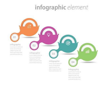 Diseño de plantilla de infografía de pasos de línea de tiempo circular