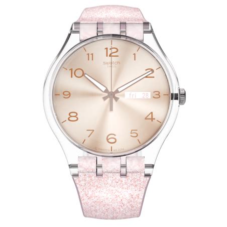 Montre Pour Femmes Swatch Pink Glistar Suok