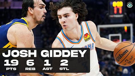 Josh Giddey Drops Pts Vs Warriors Full Highlights Youtube