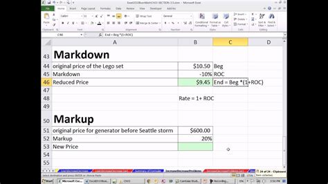 Markup And Markdown Calculation