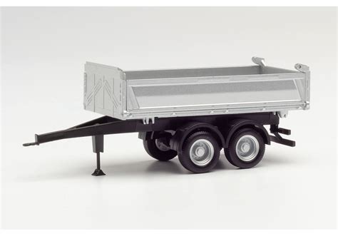 Herpa Tandem Construction Tipper Trailer Meiller Silver