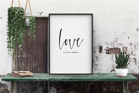 Love Lives Here Printable Wall Art Digital Download Rustic | Etsy