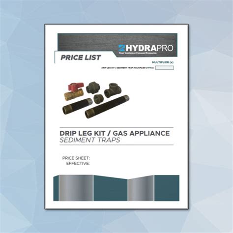 Drip Leg Kits Gas Appliance Sediment Traps Hydrapro