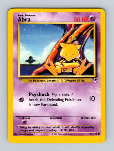 ABRA 67 110 Legendary Collection Pokemon Card NM EBay