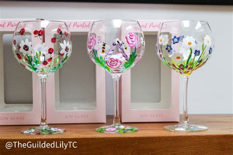 Hand Painted Gin Glass The Guilded Lily Trading Co