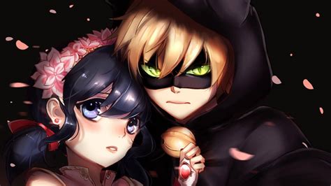 Download Ladybug And Cat Noir Protective And Romantic Wallpaper