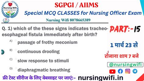 Sgpgi Exam Preparation I Aiims Norcet Questions And Answers I Nursing