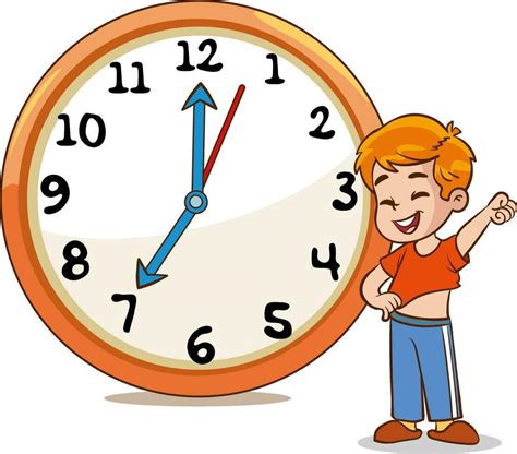 Boy Wearing His Outfitdaily Routine With Simple Clocksvector Set With