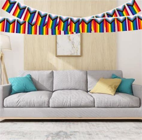 2 Pack Progress Gay Pride Flags Banner Rainbow Small Mini String Bunting Lgbtq Ebay