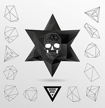 Dark Gothic Background With Polygonal Modern Skull, Scary, Element ...