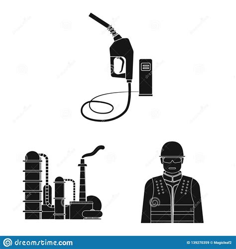 Vector Design Of Oil And Gas Icon Set Of Oil And Petrol Stock Symbol