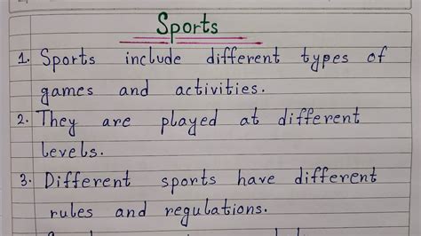 Lines On Sports Essay On Sports In English Easy Sentences About