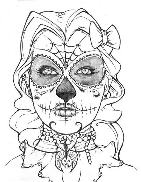 Girl Sugar Skull Coloring Pages Coloring Home