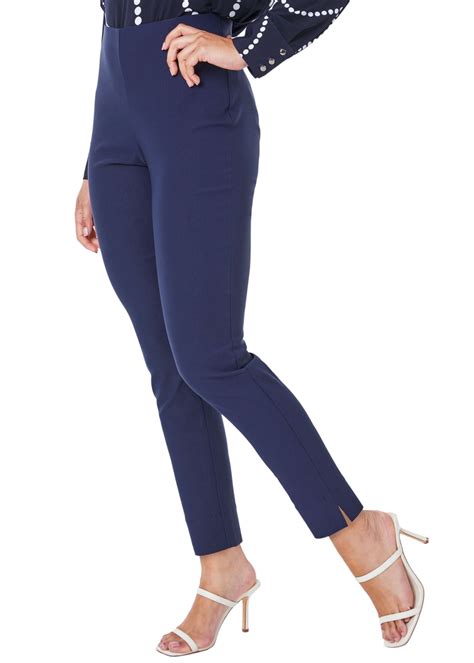 Roman Petite Navy Full Length Stretch Trousers Matalan