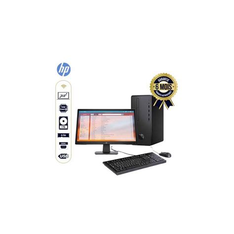 Ordinateur De Bureau HP Pro 300 G6 I5 10500 Moniteur HP P22V Souris