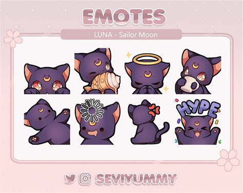 Twitch Luna Emotes Etsy