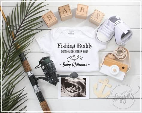 Fishing Buddy Pregnancy Announcement, Digital Baby Announcement, Personalized Social Media ...