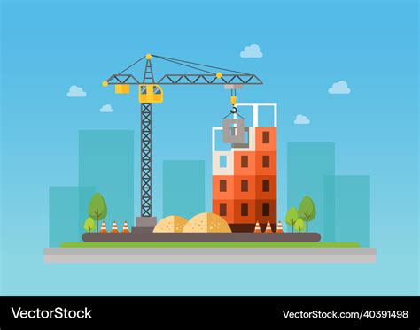 Construction site building under Royalty Free Vector Image