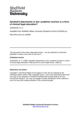 Fillable Online Shura Shu Ac Sandwich Placements In Law Academic