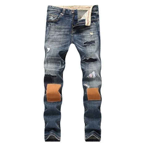 Buy Moruancle New Fashion Mens Ripped Patchwork Jeans