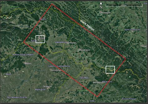 core area   project red  preliminary area  interest white