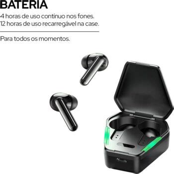 Wb Fone De Ouvido Gamer Bluetooth In Ear Sem Fio Saga Pro Tws Horas