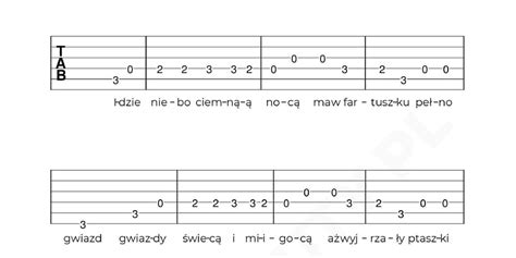 Idzie Niebo Ciemn Noc Taby Na Gitar Proste Nuty Zacznij Gra Na