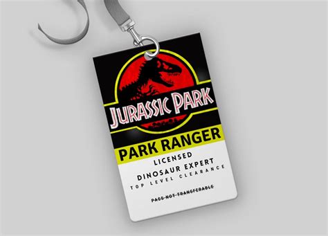 Jurassic Park Ranger Id Badge With Canva Personalized Jurassic Park Id