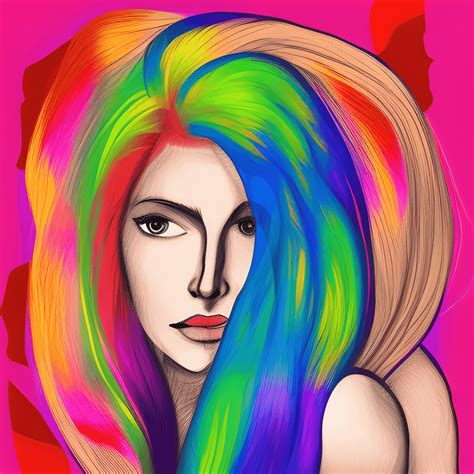 Womens Abstract Art Hair Graphic · Creative Fabrica