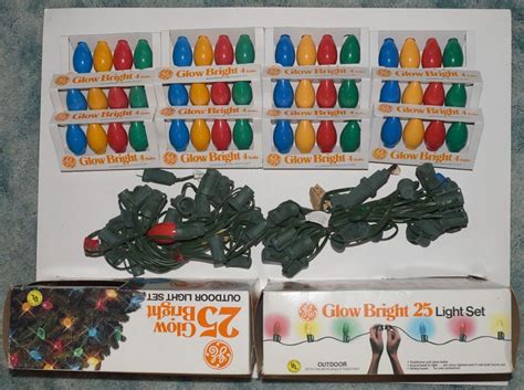 Vintage Ge Glow Bright Christmas Lights X 2 Boxes 50 Lights Total Nos