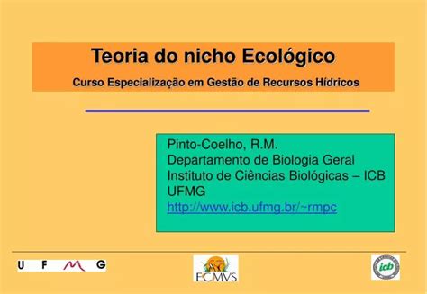 PPT Teoria do nicho Ecológico Curso Especialização em Gestão de