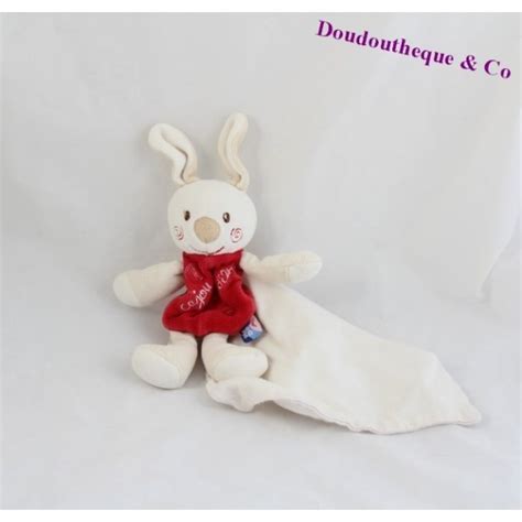 Doudou Mouchoir Lapin Sucre D Orge Cajou Rouge Cm Sos Doudou