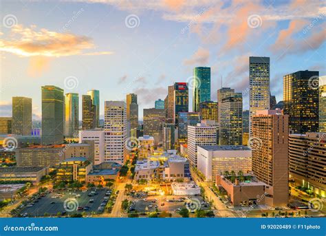 Downtown Houston skyline stock image. Image of green - 92020489