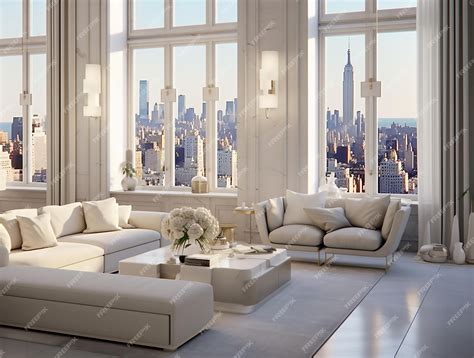 Premium AI Image | Interior in modern style in white with a beautiful