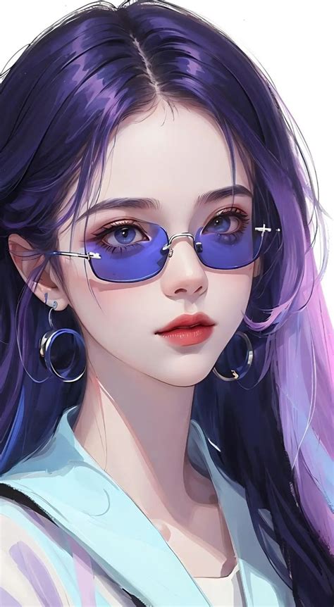 Digital Portrait Art Digital Art Girl Illustration Art Anime Purple