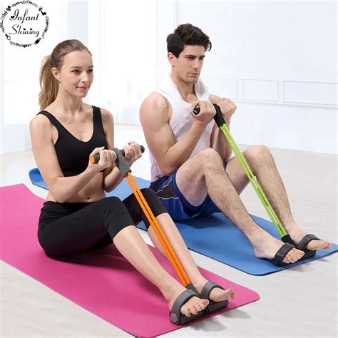 Fitness sit ups equipment home exercise tubing weight loss reduce belly ...