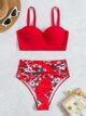 Floral Ruched Push Up High Waisted Bikini Swimsuit Shein Usa