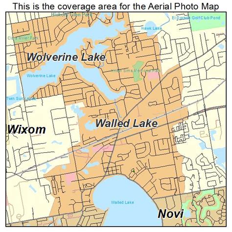 Aerial Photography Map of Walled Lake, MI Michigan